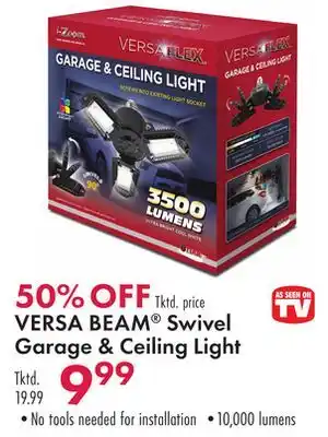 Boscov's Versa beam swivel garage & ceiling light offer