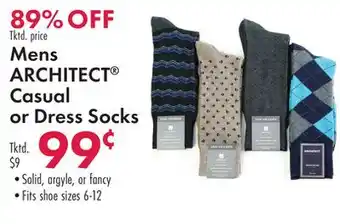 Boscov's Mens architect casual or dress socks offer