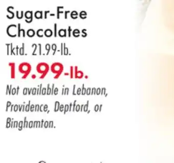 Boscov's Sugar-free chocolates offer