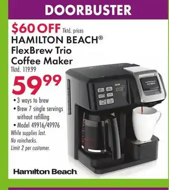 Boscov's Hamilton beach flexbrew trio coffee maker offer