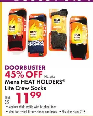 Boscov's Mens heat holders lite crew socks offer