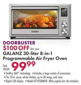Boscov's Galanz 30-liter 8-in-1 programmable air fryer oven offer