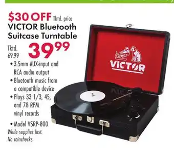 Boscov's Victor bluetooth suitcase turntable offer