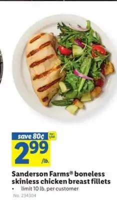 Lidl Sanderson farms boneless skinless chicken breast fillets offer