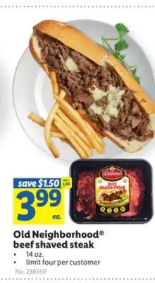 Lidl Old neighborhood beef shaved steak offer