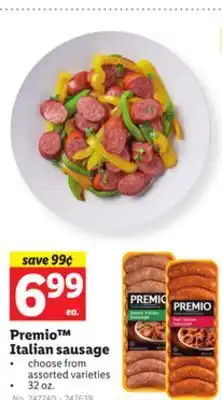 Lidl Premio italian sausage offer
