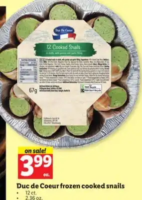 Lidl Duc de coeur frozen cooked snails offer