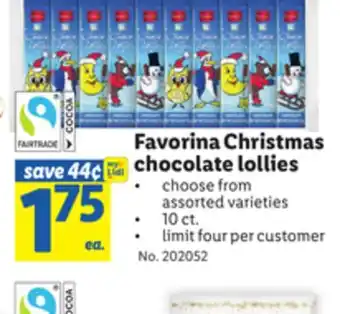 Lidl Favorina christmas chocolate lollies offer