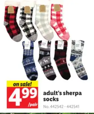 Lidl Adult's sherpa socks offer
