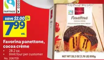 Favorina panettone, cocoa crème