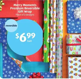 Aldi Merry moments premium reversible gift wrap offer