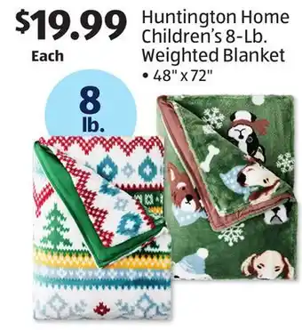 Aldi Huntington home children's 8-lb. weighted blanket offer