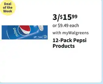 Walgreens 12-pack pepsi products offer