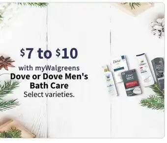 Walgreens Dove or dove men's bath care offer