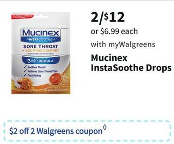 Walgreens Mucinex instasoothe drops offer