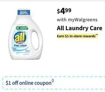 Walgreens All laundry care offer