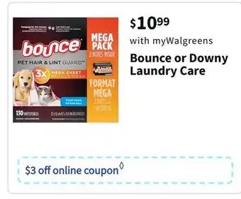 Walgreens Bounce or downy laundry care offer