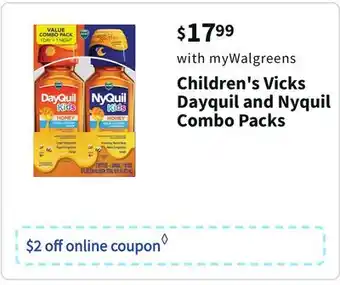 Walgreens Children's vicks dayquil and nyquil combo packs offer