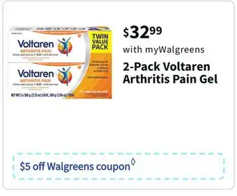 Walgreens 2-pack voltaren arthritis pain gel offer