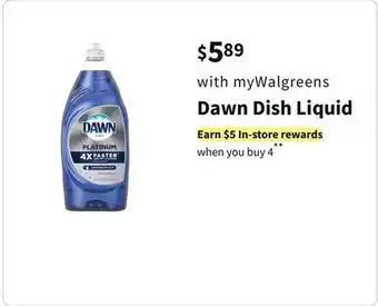 Walgreens Dawn dish liquid offer