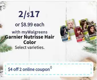 Walgreens Garnier nutrisse hair color offer