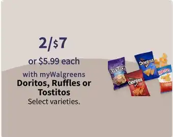 Walgreens Doritos, ruffles or tostitos offer