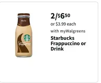 Walgreens Starbucks frappuccino or drink offer