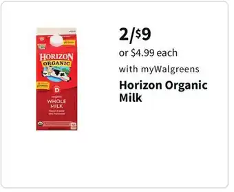 Walgreens Horizon organic milk offer