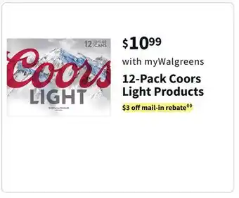 Walgreens 12-pack coors light products offer