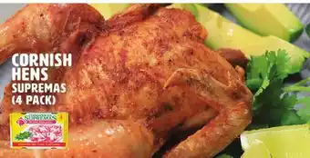 Vallarta Supermarkets Cornish hens / supremas offer