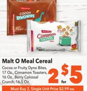 Vallarta Supermarkets Malt o meal cereal offer