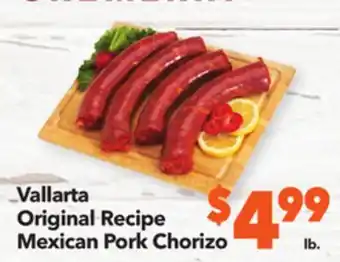 Vallarta Supermarkets Vallarta original recipe mexican pork chorizo offer