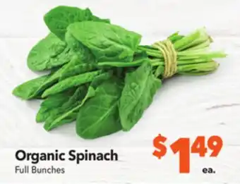 Vallarta Supermarkets Organic spinach offer