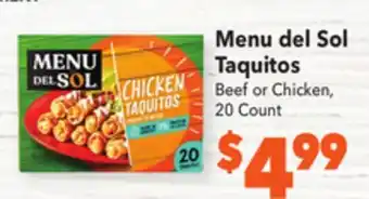 Vallarta Supermarkets Menu del sol taquitos offer