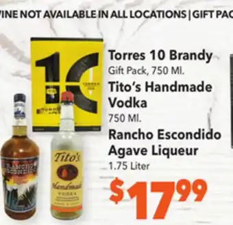 Vallarta Supermarkets Torres 10 brandy offer