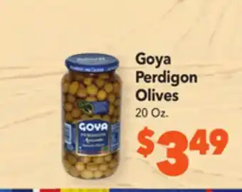 Vallarta Supermarkets Goya perdigon olives offer