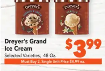 Vallarta Supermarkets Dreyer's grand ice cream offer