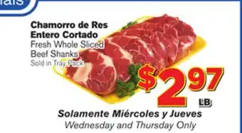 El Super Fresh Whole sliced beef shanks offer
