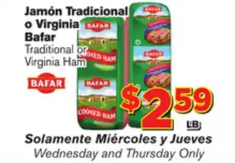 El Super Fresh Bafar traditional or traditional or virginia ham offer