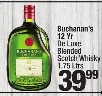 Super King Markets Buchanan's 12 yr de luxe blended scotch whisky offer