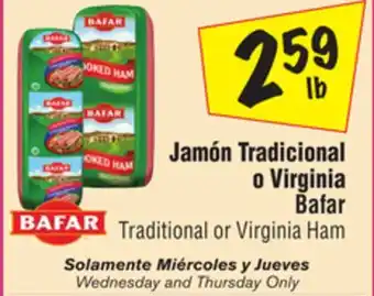 El Super Bafar traditional or virginia ham offer