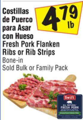 El Super Fresh pork flanken ribs or rib strips offer