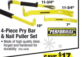 Menards Performax pry bar set - 4 piece offer