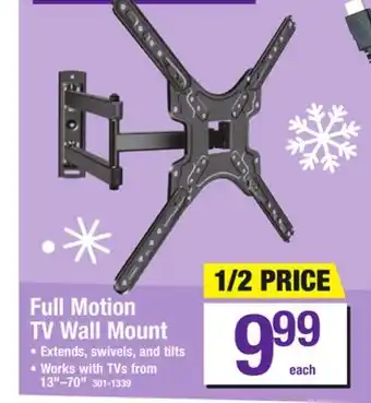 Menards Universal full motion tv wall mount for 13-70 screens offer