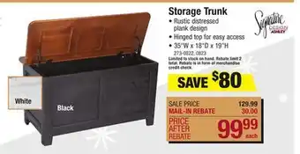 Menards Signature design by ashley dashbury black storage trunk offer