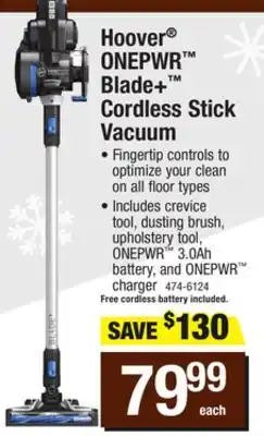 Menards Hoover onepwr blade+ cordless stick vacuum offer