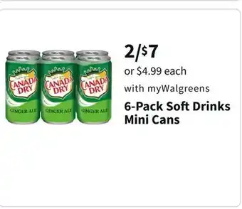 Walgreens 6-pack soft drinks mini cans offer