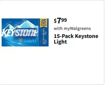 Walgreens 15-pack keystone light offer