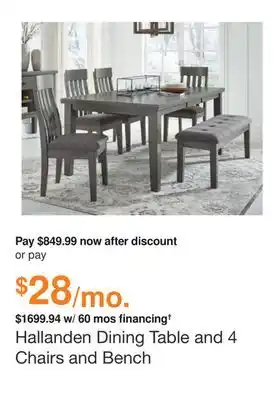 Ashley Furniture Hallanden dining table and 4 chairs and bench offer