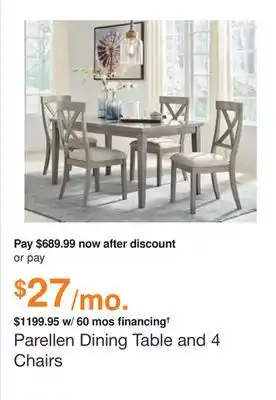 Ashley Furniture Parellen dining table and 4 chairs offer
